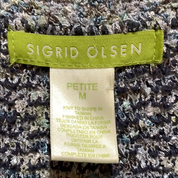 SIGRID OLSEN tweed cardigan SZ M/P gray - Picture 4 of 7